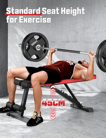 Регульована складна лава для силових тренувань, похила лава з 9-позиційною регульованою спинкою для тренування всього тіла, вантажопідйомність 300 кг, чорний колір