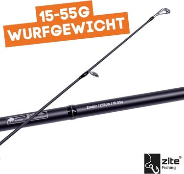 Вудилища Zite Fishing Inzite Base Stick Series Спінінгове вудилище для лову окуня, судака та щуки, виготовлене з карбону 24T, довжиною 225 см та 255 см, вагою 5-85 г Двосекційне вудилище з ручкою з EVA, тримачем гачка та чохлом для вудилища. У комплекті 2