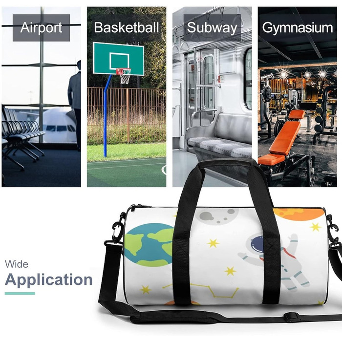Універсальна дорожня сумка Всесвіт спортивна сумка-мішок для чоловіків та жінок, ідеальна для подорожей, спорту та повсякденного використання. Дизайн з космосом та астронавтами.