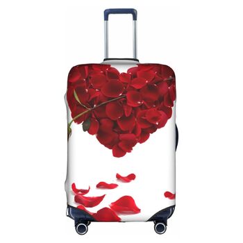 Чохол для валізи JCAKES у формі серця з квітковим візерунком, захисний чохол, накладка на валізу, захист багажу, персоналізований, білий, розмір 85