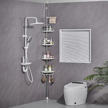 Душова полиця регульована по висоті без свердління Душова полиця кутова з нержавіючої сталі Кутова полиця для ванної кімнати Полич