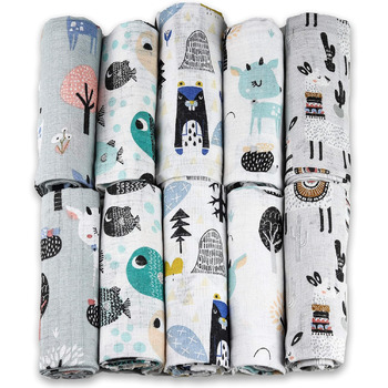 Муслінові серветки - муслінові пелюшки - упаковка 10 70x80 см - тканинні пелюшки, Зроблено в ЄС, перевірено на вміст шкідливих реч