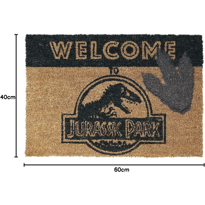 Килимок для дверей унісекс &quotПіраміда&quot, Парк Юрського періоду, багатокольоровий, полівінілхлорид 40 x 60 см, товар для фанатів, фільми 40 x 60 см (прямокутний), багатокольоровий