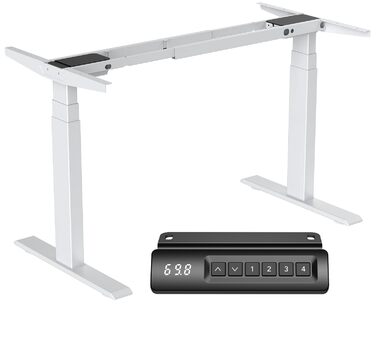 Каркас столу з регулюванням висоти та 2 потужними двигунами, регульований по висоті каркас столу з 4 налаштуваннями пам&39яті, витримує 135 кг (білий, 3-сегментні ніжки)