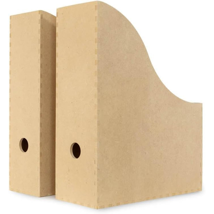 Тримач для журналів IKEA &39KNUFF&39, коробка для зберігання з деревного волокна, комплект з 2 шт. - 9x24x31 см та 10x25x31 см, натуральний колір