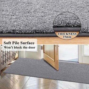 Килимова доріжка SHACOS 50x150 см, нековзка доріжка для передпокою, м&39який кухонний килимок, можна прати, сучасна доріжка для передпокою для кухні, входу, вітальні, сірий 50x150 см сірий