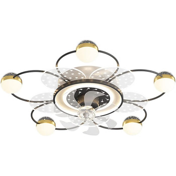 Світлодіодний стельовий світильник з регулюванням яскравості, стельовий вентилятор зі світлодіодним підсвічуванням, регульованою ш