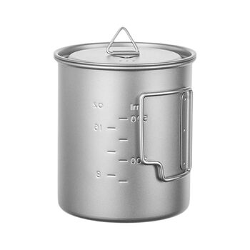 Титанова кемпінгова каструля об&39ємом 750 мл з кришкою, ізольована складна титанова кружка зі складною ручкою для активного відпочинку, походів, бушкрафту та виживання, включаючи сітку для перенесення