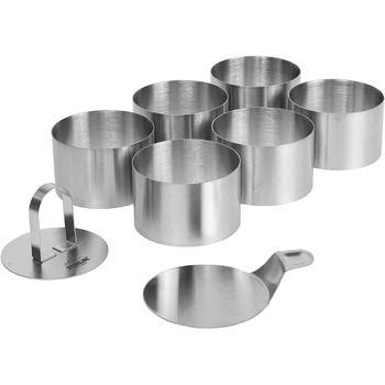 Десертні кільця та обідні кільця STONELINE 8 см, набір кілець малий, 8 шт. , нержавіюча сталь, 6 кілець, 1 підйомник, 1 марка, фуд