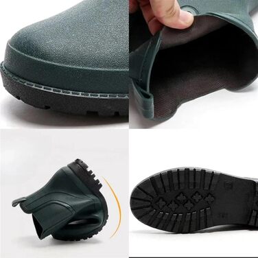 Чоловічі гумові черевики, короткі чоловічі гумові чоботи, водонепроникне гумове взуття, зручні чоловічі робочі чоботи, чорні, розмір ЄС 41