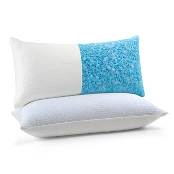 Охолоджувальна подушка UNIKOME 40x80 см, 2 шт., подушка з піни з ефектом пам&39яті, двостороння, охолоджувальна подушка холодна/тепла, знімна, синя для літа/осені, біла для зими/весни, Oeko-Tex 40 x 80 см, шестикутник 2