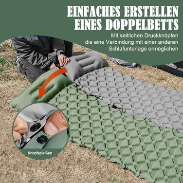 Ультралегкий килимок/надувний матрац для кемпінгу - Самонадувальний кемпінговий матрац (зелений)