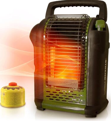 Газовий обігрівач для намету STREND PRO 2 кВт з 1 газовим картриджем для кемпінгу, портативний газовий обігрівач для приміщень, наметів, кемпінгу, риболовлі, полювання, міні-газовий обігрівач з датчиком кисню, мобільний