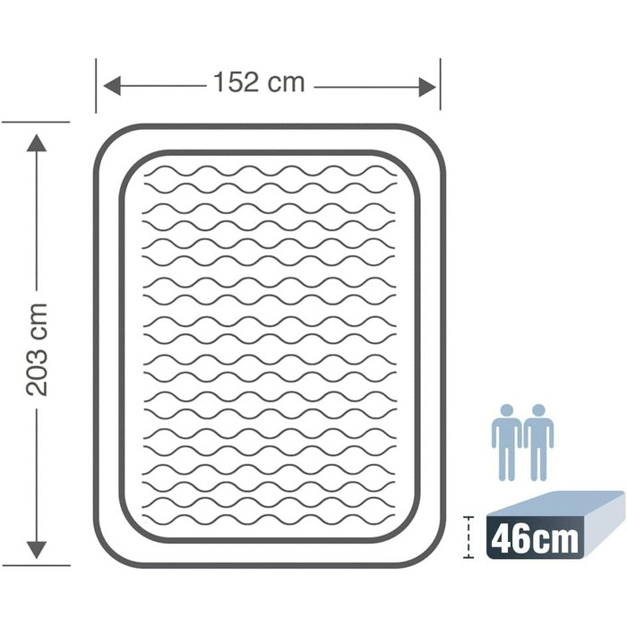 Плюшеве надувне ліжко Intex Queen Ultra з Fiber-Tech RP 152 см x 203 см x 46 см