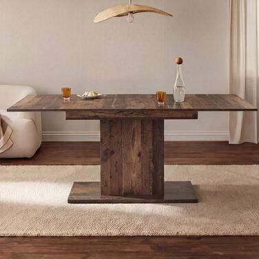 Обідній стіл B&D home Bosco розсувний 120-160x80 см, розрахований на 4-6 осіб, дерев&39яний кухонний стіл з підставкою для їдальні, кухні сучасний скандинавський дизайн техаський дуб, каркас з техаського дуба BE 11201-BE-EITE