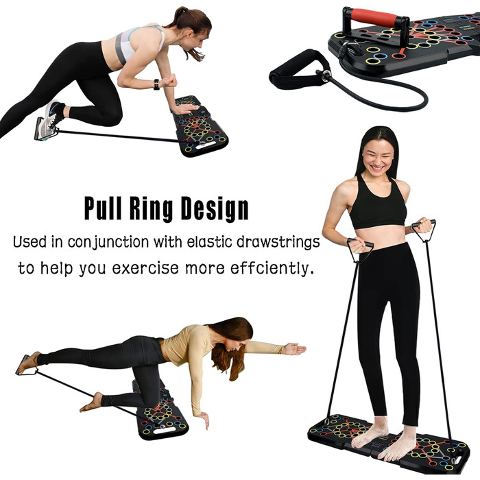 Складана стійка для віджимань 41-в-1 з ручкою, петлями, ремінцями та розумним лічильником, кронштейн для віджимань, система тренування м&39язів для домашнього фітнесу, тренажерного залу, стійки для вправ