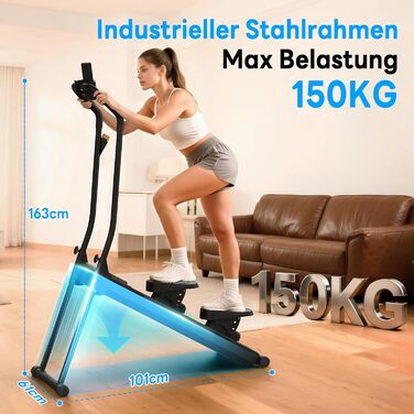 Магнітний степер HXD-ERGO 2025 для домашнього використання, тихий складаний степер для сходів з регульованою рамою та кутом нахилу педалей, домашній тренажер для тренувань усього тіла (темно-сірий)