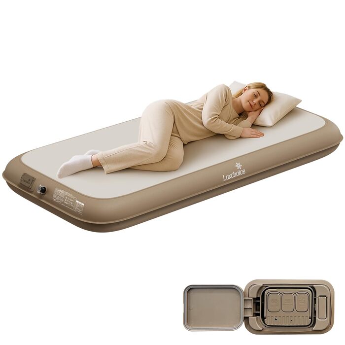 Самонадувальний надувний матрац для 1 особи з портативним насосом. Надувається всього за 2 хвилини та має м&39який матовий верх. Надувний матрац для кемпінгу та використання гостями. 20010020 см, макс. 500 кг. 1 особа.