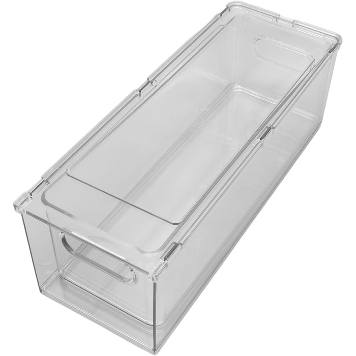 Штабелювана шухляда для зберігання, універсальне використання для ванної кімнати, спальні та офісу. Прозорий контейнер з кількома відділеннями для косметики, туалетного приладдя та іншого (3 літри).