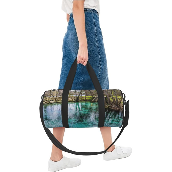 Спортивна сумка для подорожей, малюнок Флорида Спрінгс, Чорна, Універсальний розмір, Дорожня сумка