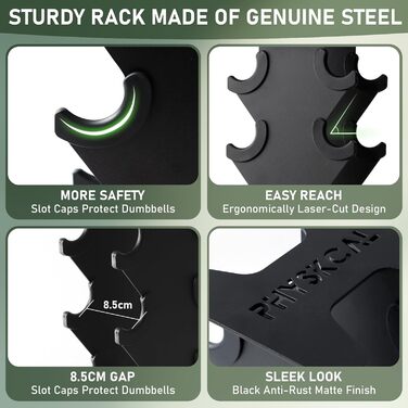 Стійка для гантелей, місце для зберігання гантелей, міцна сталева стійка для гантелей, місце для зберігання гантелей, доступне у варіантах з 3, 5 та 6 рівнями. Мала 5-рівнева для 0,5-7 кг