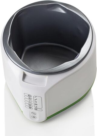 Машина для сиру та йогурту з 6 програмами, м'яка на дотик панель керування, контейнер 500 мл з антипригарним покриттям, максимальна температура 90C, включаючи книгу рецептів, 500 Вт, білий/зелений, 615