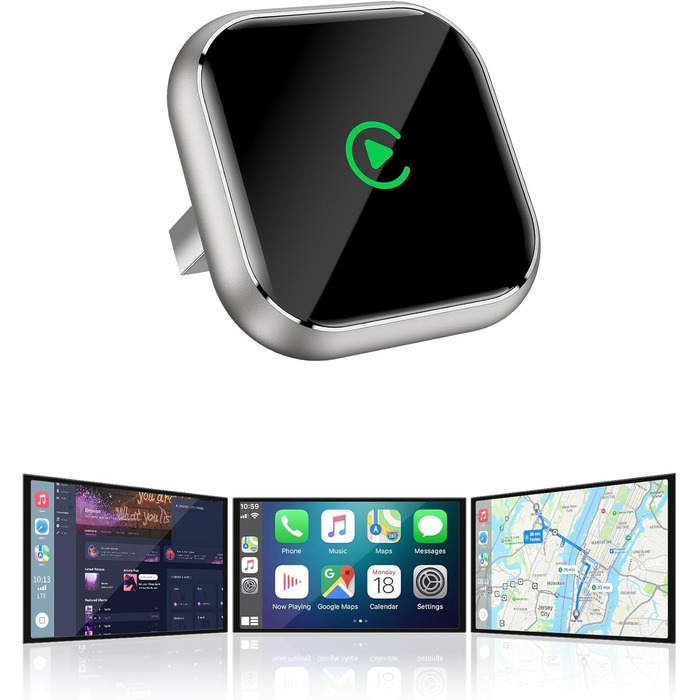 Бездротовий адаптер CarPlay з підтримкою GPS та навігації - Бездротовий CarPlay для автомобілів з 2016 року випуску, Wi-Fi 5 ГГц, автоматичне підключення, низька затримка, оновлення OTA (Gold)