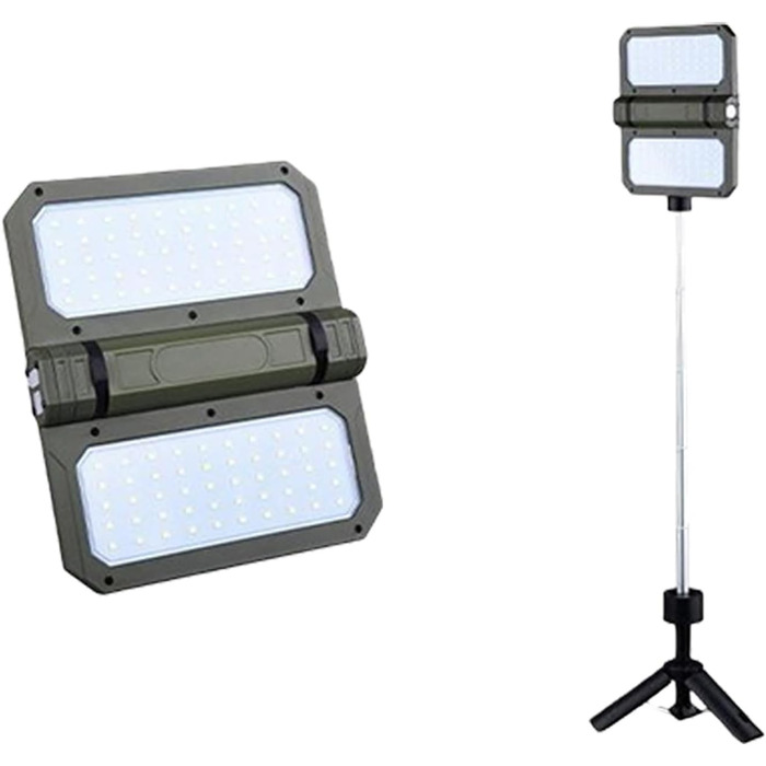 Портативний телескопічний кемпінговий ліхтар з регульованою підставкою та вбудованим блоком живлення для активного відпочинку на свіжому повітрі