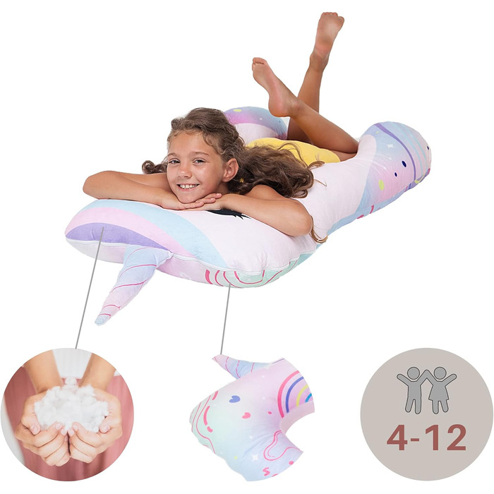 Комфортна подушка для здоров'я дітей подушка для сну антистрес подушка для дітей з СДУГ (єдиноріг)