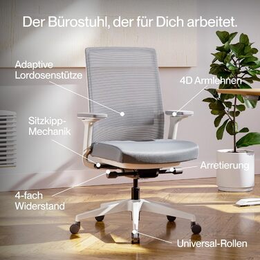 Активне офісне крісло матово-чорного кольору ПЕРЕМОЖЕЦЬ ТЕСТУ Ергономічне офісне крісло з функцією нахилу сидіння та адаптивною поперековою опорою Повністю регульоване офісне крісло для оптимального положення сидіння Обертове крісло матово-чорного кольору