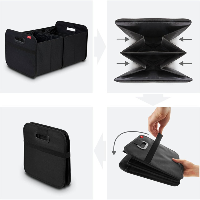 Складана коробка Achilles для автомобіля з охолоджувальною вставкою, складна коробка-холодильник, органайзер для багажника, сумка для багажника з функцією охолодження, складна коробка-холодильник, кошик для покупок, складаний кошик чорного кольору