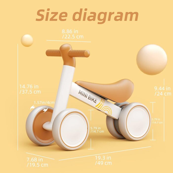 Дитячий велосипед-балансир KORIMEFA від 1 року, іграшка-балансир для дітей 10-24 місяців, перший велосипед-балансир Ультралегкий д