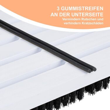 Скребок для взуття Relaxdays, нековзна основа, міцна щетина PP, для використання на вулиці та всередині приміщень, килимок-щітка, дерево, сірий