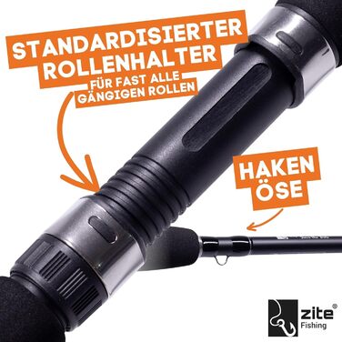 Вудилища Zite Fishing Inzite Base Stick Series Спінінгове вудилище для лову окуня, судака та щуки, виготовлене з карбону 24T, довжиною 225 см та 255 см, вагою 5-85 г Двосекційне вудилище з ручкою з EVA, тримачем гачка та чохлом для вудилища. У комплекті 2