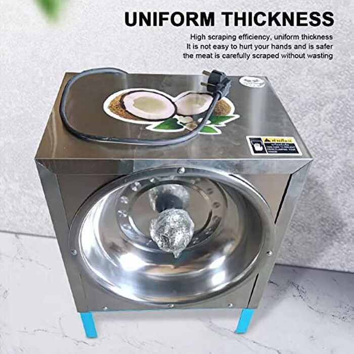 Комерційний подрібнювач скребків для кокосової терки, електрична терка для кокосових горіхів 300 Вт 50-60 шт. /год, нарізка кокосового горіха, вертикальний кокос для бізнесу з переробки кокосів, ресторан, пекарня