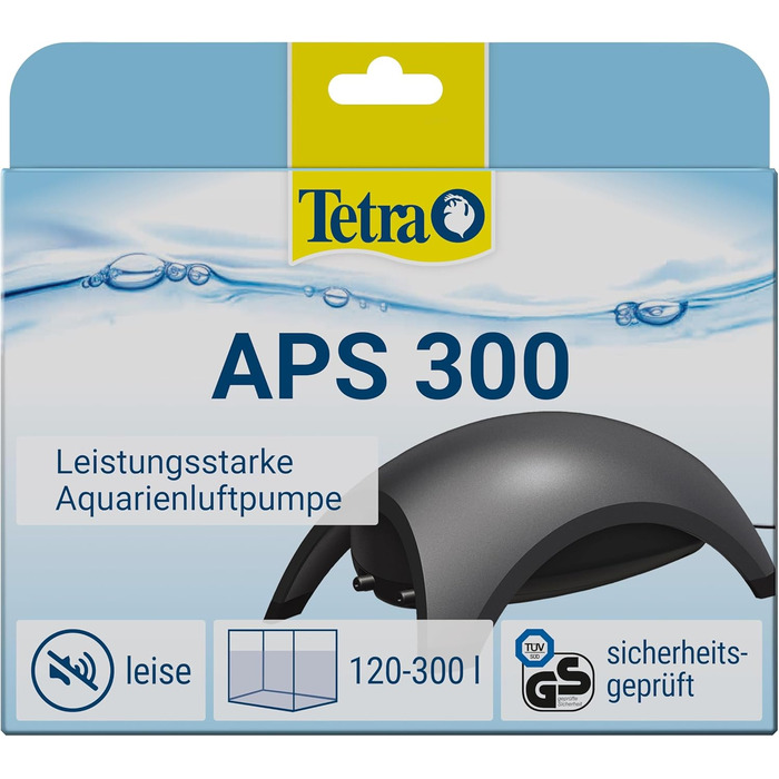 Повітряний насос для акваріума Tetra APS 300 - тихий діафрагмовий насос для акваріумів від 120 до 300 літрів, чорний