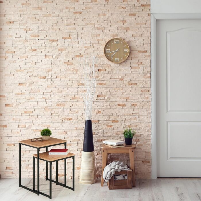 Набір з 2 журнальних столиків Relaxdays, штабелювані, промисловий дизайн, столи, що вкладаються, 2 розмірів, квадратні, металеві, світло-коричневі/чорні