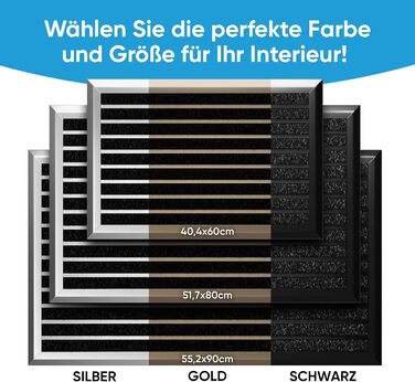 Килимок для вулиці, сірий, 80 x 50 см, алюмінієвий килимок, килимок для вулиці, алюмінієвий брудозатримуючий килимок, килимок для вулиці, килимок для входу, килимок для входу в будинок, килимок 50 x 80 см (прямокутний) зі срібною облямівкою