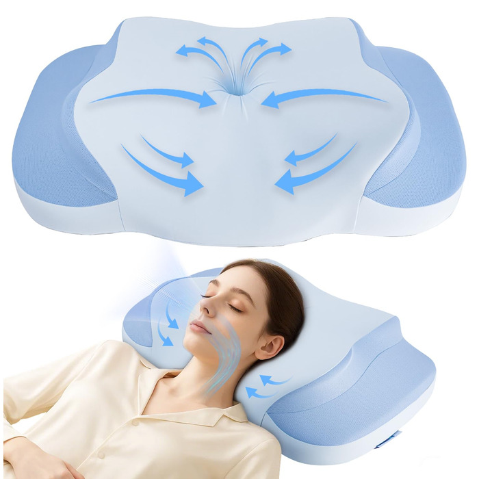 Подушка для шиї IDEA, ортопедична подушка з піни з ефектом пам&39яті, ергономічна подушка для полегшення болю в шиї, подушка для шиї проти хропіння, подушка для сну на боці, спині та животі ()