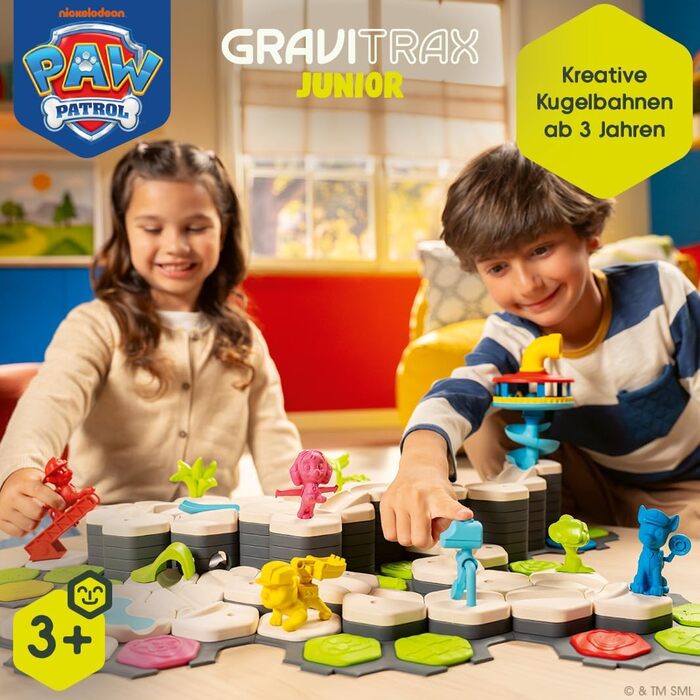 Стартовий набір Ravensburger GraviTrax Junior PAW Patrol (Щенячий патруль) 12020006 Магнітна кульова доріжка та конструктор для дітей від 3 років, подарунок для хлопчиків та дівчаток
