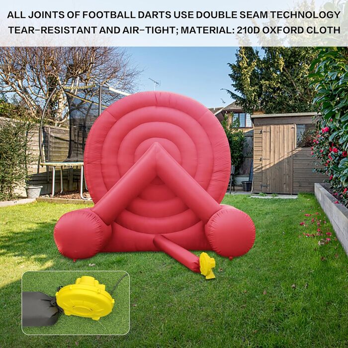 Надувна футбольна мішень для дартсу, надувна футбольна мішень для вулиці з 8 футбольними м&39ячами, гігантська мішень для дротиків для садових спортивних ігор, 10 футів (3 м), червона