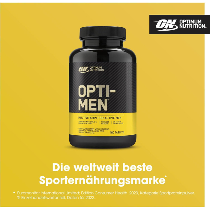Мультивітаміни Optimum Nutrition Opti-Men, 180 таблеток, 2-місячний запас 180 капсул