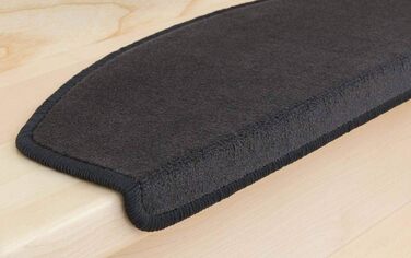 Килимки для сходів Kettelservice-Metzker Vorwerk Uni Антрацит Індивідуальні та вигідні набори 15 шт. Напівкруглі 15 шт. Антрацит Напівкруглі