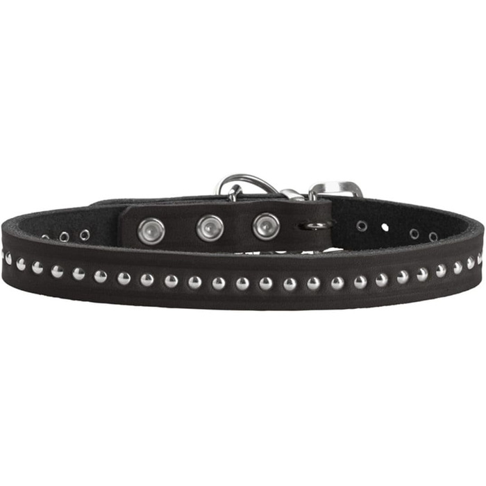 Нашийник для собак HUNTER Aalborg Style, колір чорний, виготовлений з міцної жирної шкіри, надійний, зручний, стильний з металевими заклепками, зроблено в Німеччині, розмір 37 см, чорний