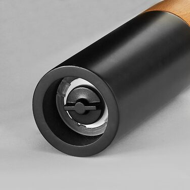 Набір млинів для солі та перцю 2 шт., Млин для березових спецій у скандинавському дизайні, регульований керамічний подрібнювач, подрібнювач, ненаповнений та багаторазовий - чорний/білий