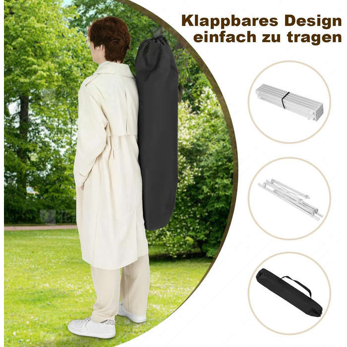 Алюмінієвий стіл WOLTU, кемпінговий стіл, фуршетний стіл, 104x69x70 см (ДхШхВ), складний та портативний дорожній стіл, висока вантажопідйомність та стійкість, сріблястий