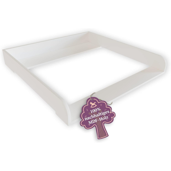 Пеленальний столик Lasse сумісний з комодом Hemnes та подібними - 80x80x10 см з дерева білого кольору - високоякісна стільниця пел