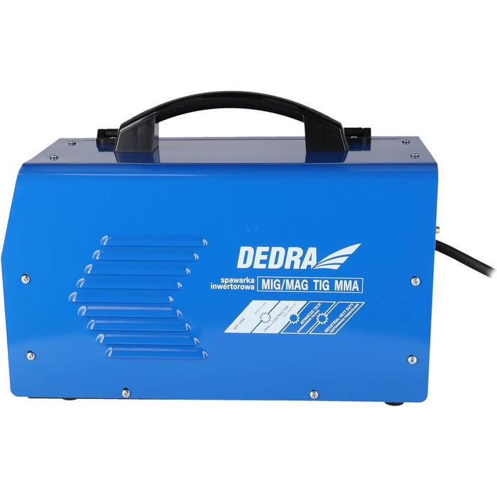 Інверторний зварювальний апарат DEDRA 200A IGBT MIG/MAG з функціями WIG, MMA, Hot Start, Anti Stick, Arc Force та LCD-дисплеєм