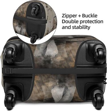 Чохол для валізи Слон, еластичний, що миється, захист багажу для подорожей та роботи (45,7 - 81,3 см), Чорний, Малий, 3D-