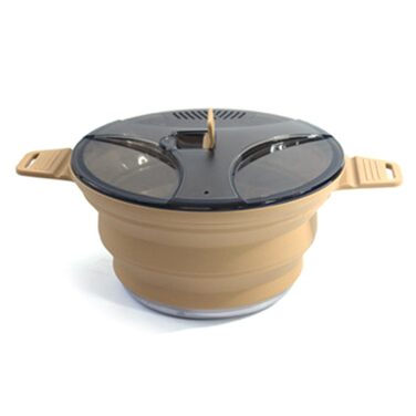 Тонкі рюкзачні миски для приготування їжі, складні, міцний, стійкий до іржі силікон для туристів та туристів, складний рюкзачний контейнер, хакі, 2